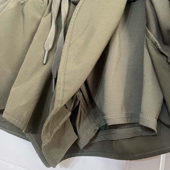Olive Green Women's Athletic Shorts - Picture 4 of 5